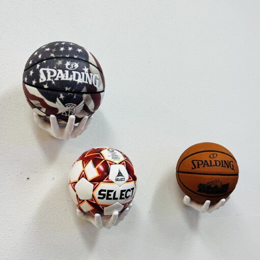 1 stk Fodboldholder Ballonwall Boldhånd i vit