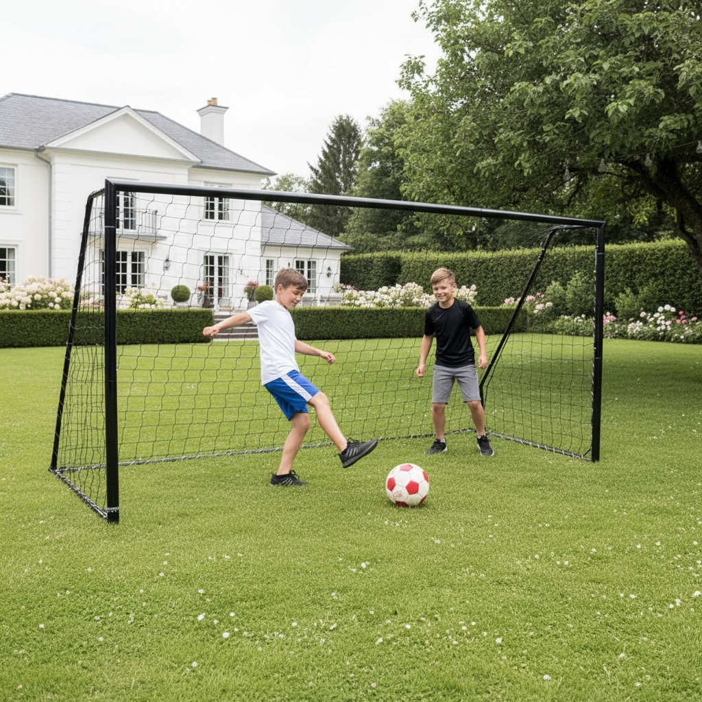 Fotbollsmål Talento 300 x 150 cm - Galvaniserat Svart Stål