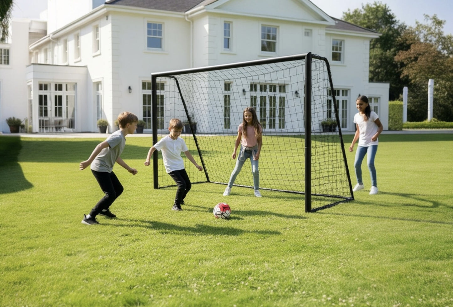Fotbollsmål Talento 300 x 200 cm - Galvaniserat Svart Stål