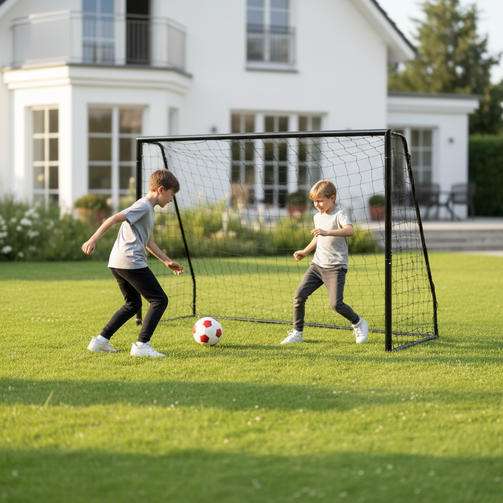 Fotbollsmål Talento 240 x 160 cm - Galvaniserat Svart Stål